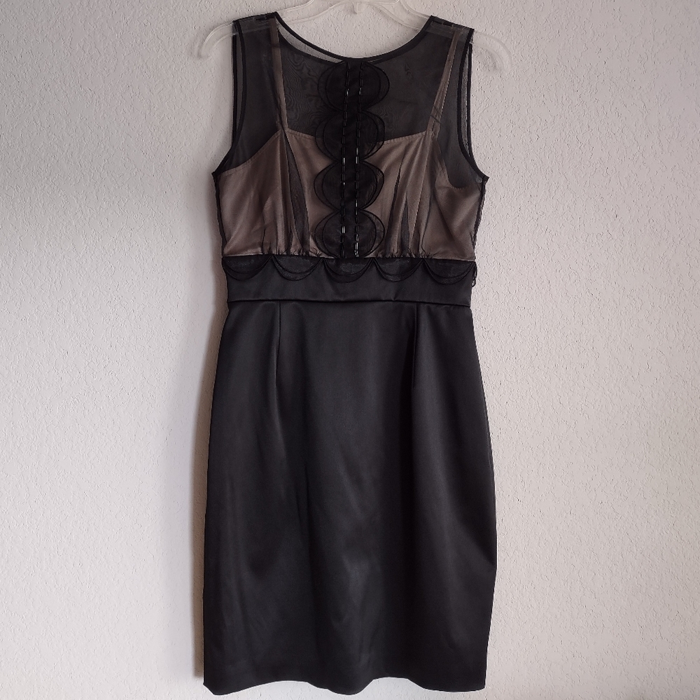 MAXANDCLEO Size 8 NWT Beautiful Black Sheath Sleeveless Knee length Dress